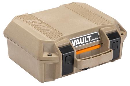 Pelican VCV100 Vault Case Small Size made of Polymer with Tan Finish, Heavy Duty Handles, Foam Padding & 2 Push Button Latches 11