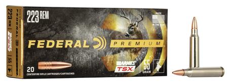 Federal P223S Premium  223 Rem 55 gr Barnes TSX 20 Per Box/ 10 Cs