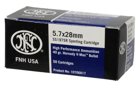 FN 10700017 High Performance Target 5.7x28mm 40 gr Hornady V-Max (VMX) 50 Per Box/ 40 Cs