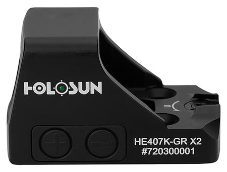 Holosun HE407KGRX2 HE407K- GR X2  Black Anodized 0.85 x 0.77 6 MOA Green Dot Reticle
