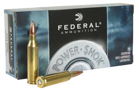Federal 243B Power-Shok Hunting 243 Win 100 gr Jacketed Soft Point (JSP) 20 Per Box/ 10 Cs