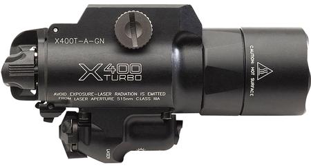 SureFire X400TAGN X400T  For Handgun 500 Lumens/<5mW Output Green/White LED Light Green Laser Black Anodized Aluminum