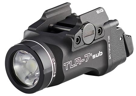 Streamlight 69401 TLR-7 Weapon Light Sig P365, XL 500 Lumens Output White LED Light 141 Meters Beam Rail Grip Clamp Mount Black Anodized Aluminum