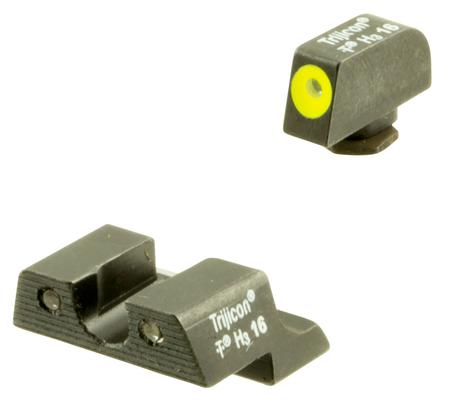 Trijicon 600784 HD Night Sights- Glock Small Frames  Black | Green Tritium Yellow Outline Front Sight Green Tritium Black Outline Rear Sight