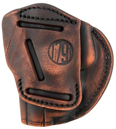 1791 Gunleather 4WH5VTGR 4-Way  IWB/OWB Size 05 Vintage Leather Belt Clip Compatible w/Glock 17/Springfield XD/S&W M&P/HK VP9 Right Hand