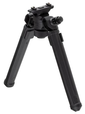 Magpul MAG933-BLK Bipod  made of Aluminum with Black Finish, M-LOK Attachment, Rubber Feet, 6.30-10.30