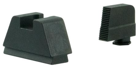 AmeriGlo GL506 Optic Compatible Sight Set for Glock  Black | 3XL Tall Black Serrated Front Sight 3XL Tall Black Flat Rear Sight