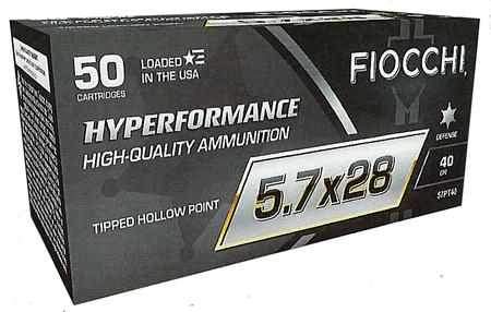 Fiocchi 57PT40 Hyperformance Defense 5.7x28mm 40 gr Tipped Hollow Point (THP) 50 Per Box/ 10 Cs