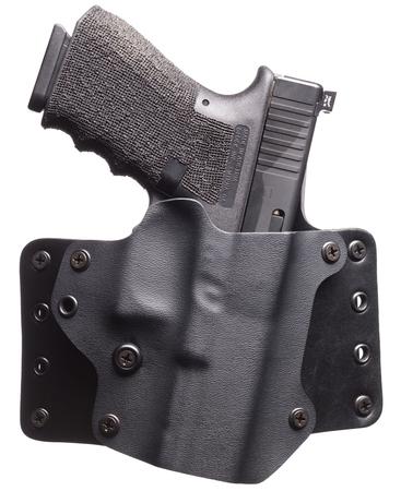 BlackPoint 100079 Leather WING  OWB Black Kydex/Leather Belt Loop Fits Glock 19 Fits Glock 23 Right Hand